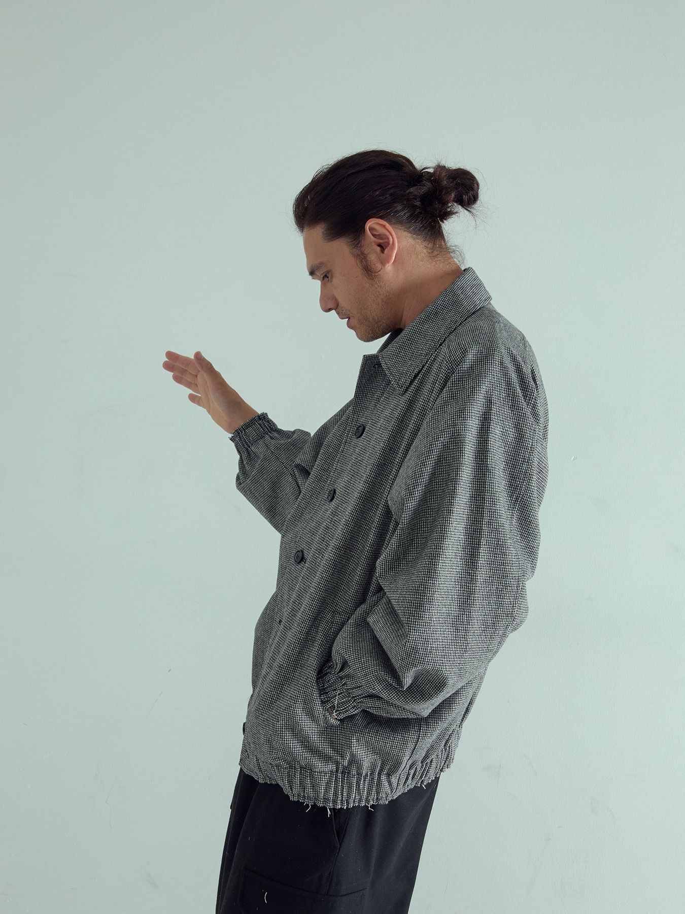 【予約品 】OVALB BLOUSON / ブルゾン / アイボリー×ブラック千鳥（小）