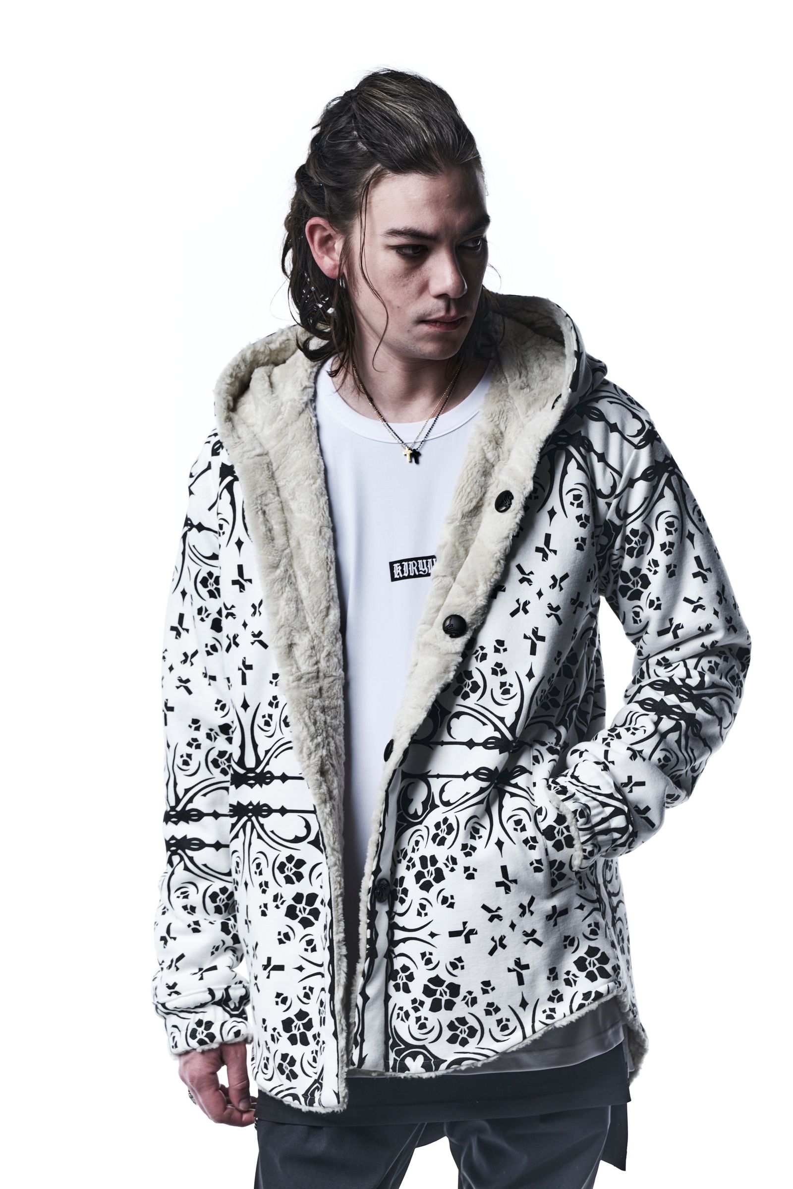 《予約品》 ReversibleHoodie リバーシブル Boa+BandanaJersey / Beige&WhiteBandana 【kiryuyrik】 11月入荷予定