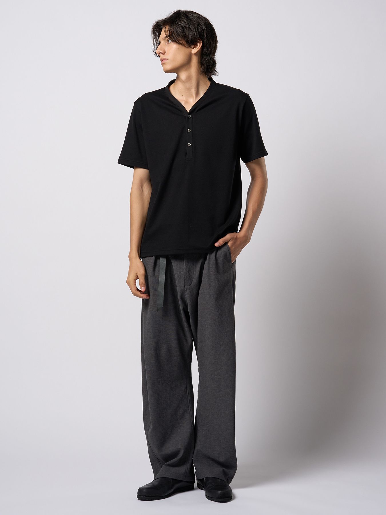 【予約品 9月23日(火) 締切】combination slip-on shoes / コンビネーション スリッポンシューズ / ブラック