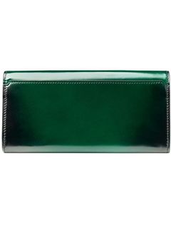 コードバン かぶせ長財布 / グリーン