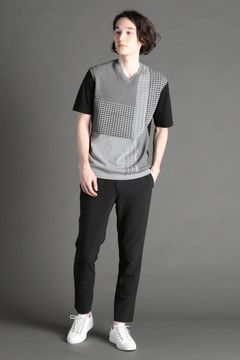 パネルニット切り替えTシャツ 【MONSIEUR NICOLE】