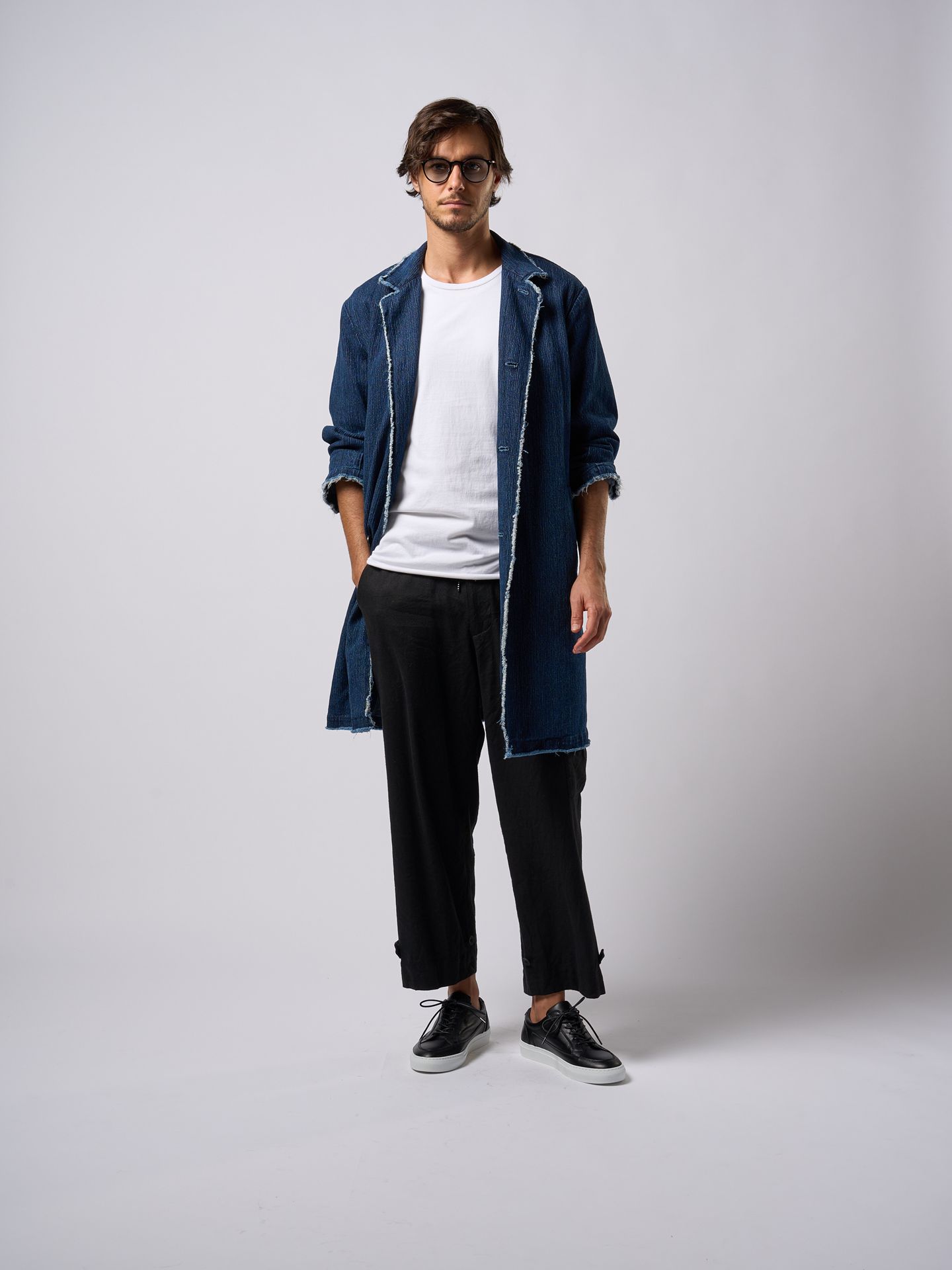【予約品9月16日 10時締め】 side pocket easy cropped  / イージーパンツ / ブラック
