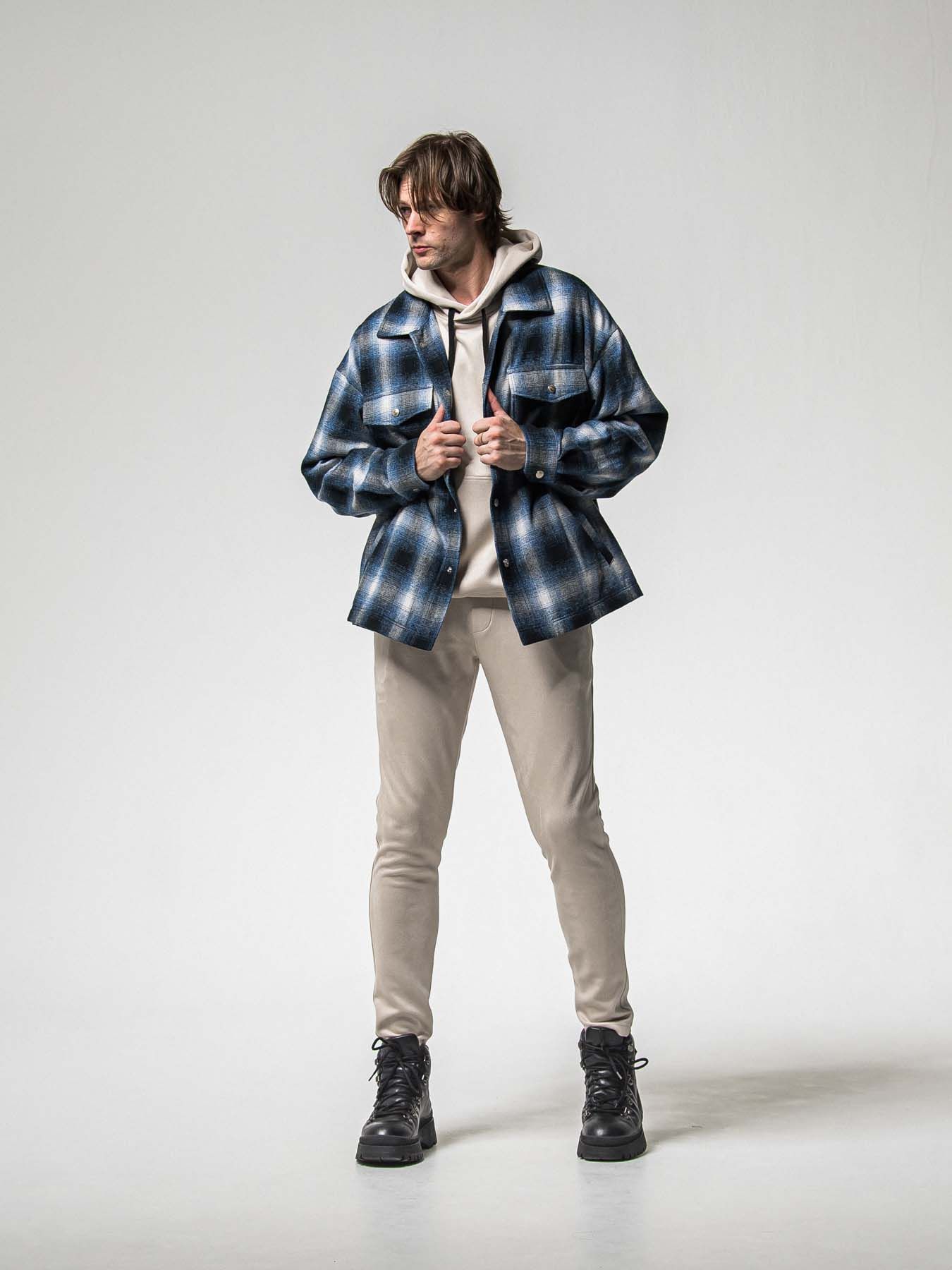 【予約品 8月31日(日) 締切】SUEDE LOOSE HOODIE / スウェード ルーズフーディ / グレージュ