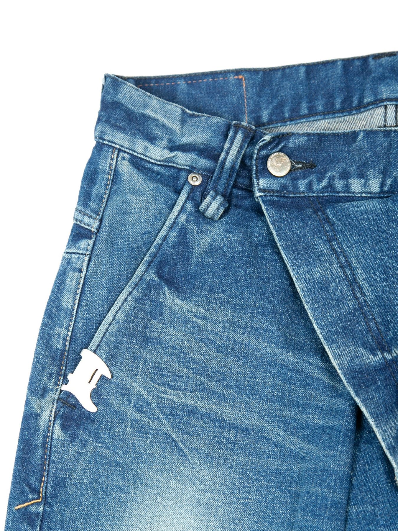 【予約品 10月12日(日) 締切】12.5oz Organic Cotton Stretch Over Lap Tight Straight Jeans / 12.5oz オーガニックコットン ストレッチデニム オーバーラップ タイトストレート / Over Down /インディゴ（ユーズド加工）