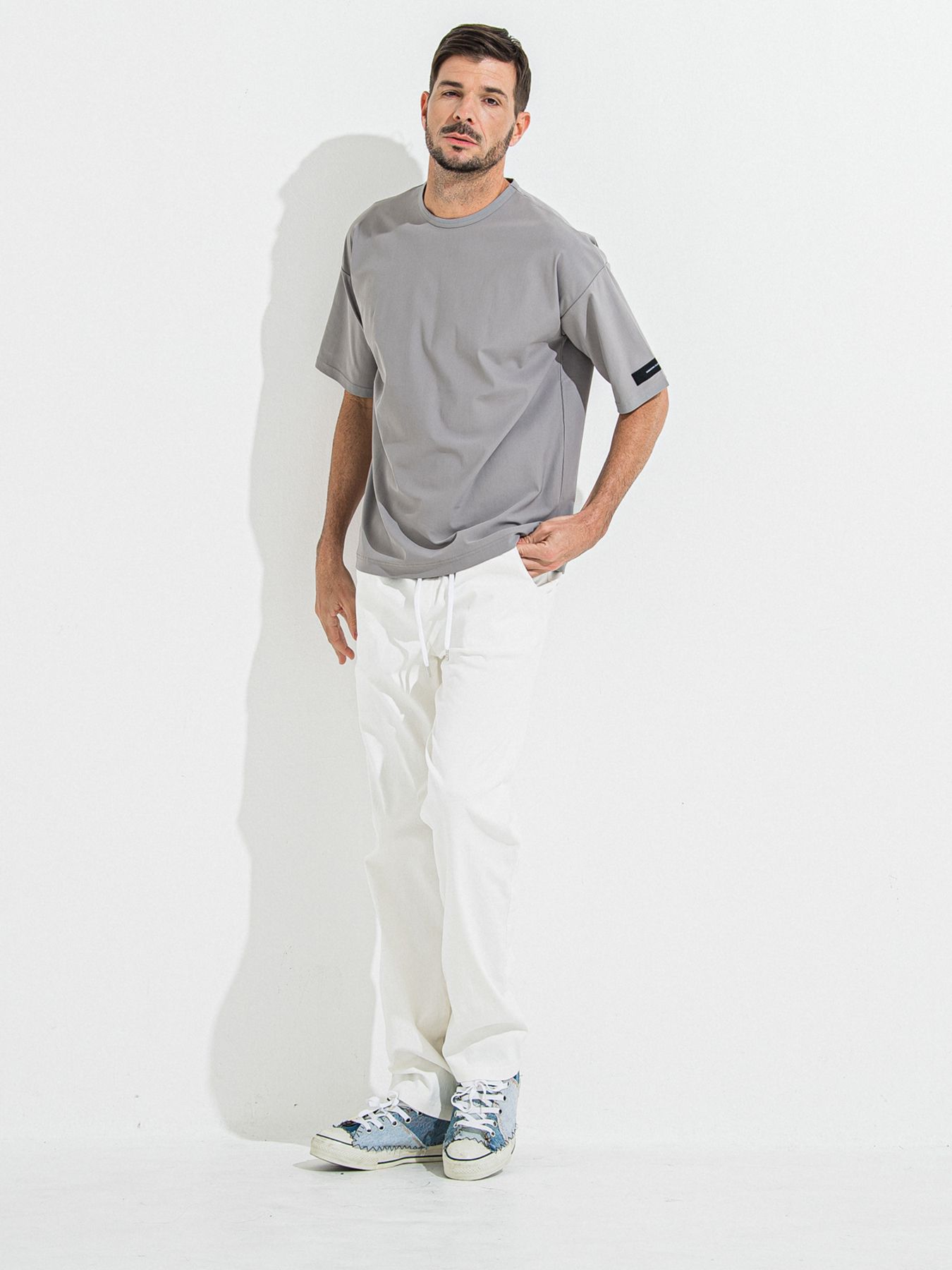 【予約品】NYLON OVER T /  ナイロンオーバーサイズTシャツ / グレー