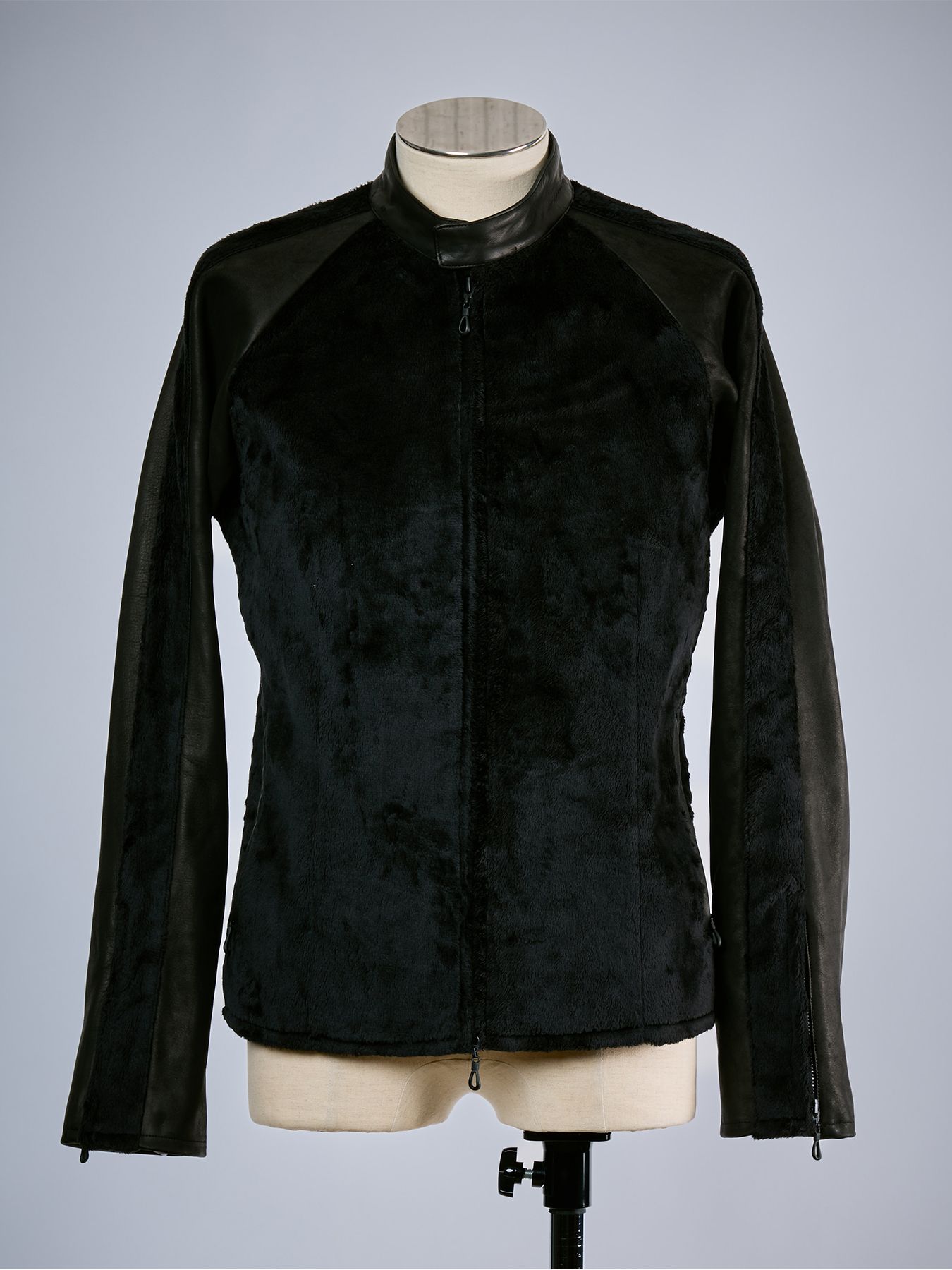 【予約品 10月26日(月) 締切】Fur & Eco Horse Leather Raglan Blouson / ファー&エコホースレザー ラグランブルゾン / ブラック