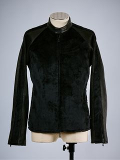 【予約品 10月26日(月) 締切】Fur & Eco Horse Leather Raglan Blouson / ファー&エコホースレザー ラグランブルゾン / ブラック