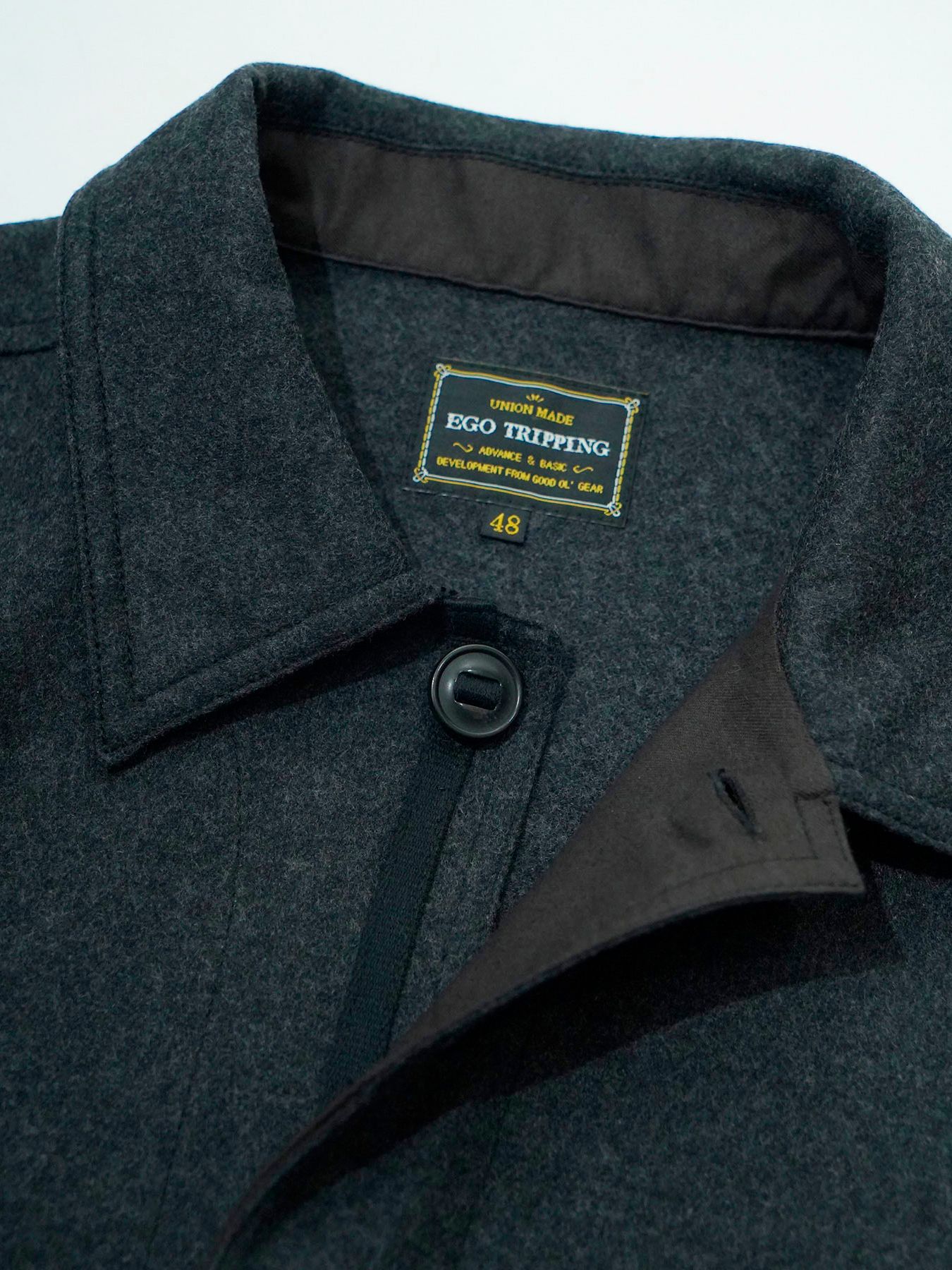 【予約品 】Woolnapp shirts / ウールシャツ / 杢チャコール