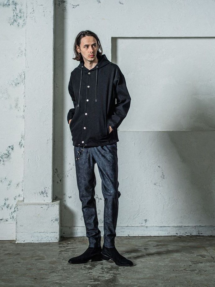 《予約11月17日19時締め》 CHRIS EASY  TUCK PANTS / イージータックパンツ / ペイズリーブラック
