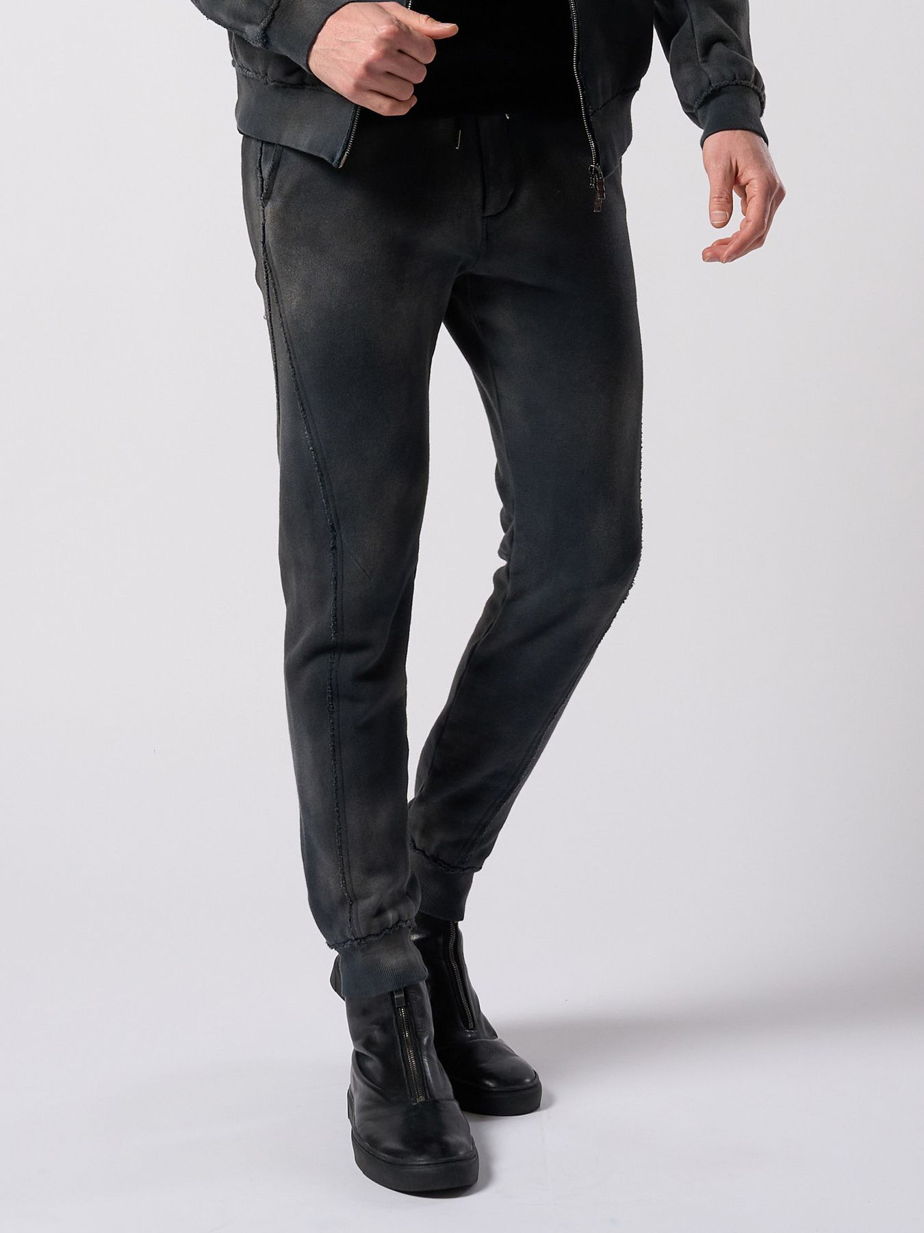 【予約品 4月19日(日) 18時締切】fade switching rib sweat pants / フェードスイッチング リブスウェットパンツ / フェードブラック