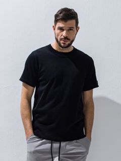 SILK HALF KNIT / 半袖コットンニット / ブラック 【RESOUND CLOTHING】