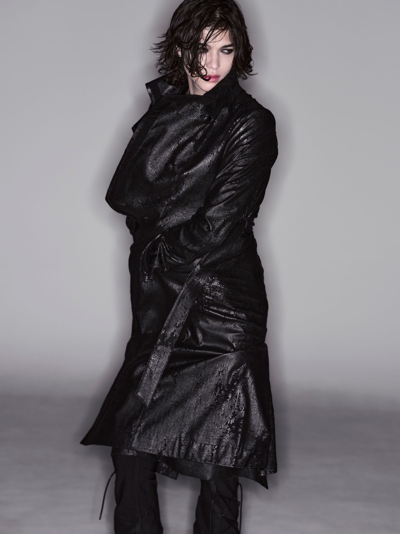 【予約品 6月29日(月) 締切】Cross Dot Fleece Long Napoleon Coat / ロング ナポレオンコート / ブラック