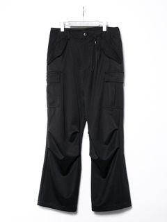 Washable High Density Wool polyethylene Twill Cargo Pants / 高密度 ウール ポリエチレン ウォッシャブル ツイル カーゴ パンツ / ブラック