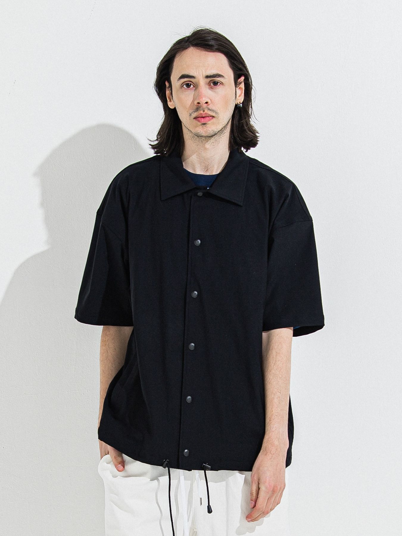 【予約品】NYLON HALF COACH JACKET / ナイロンハーフコーチジャケット / ブラック
