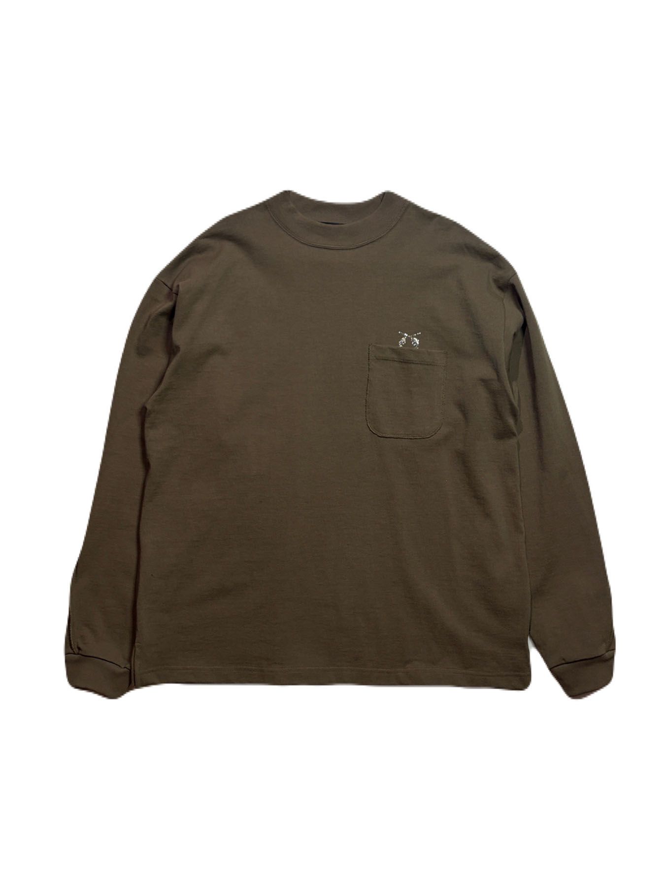 【予約品 3月9日(月) 18:00 締切】POCKET L/S T CRY / クリスタルクロスガン ポケット ミドルハイネックロンT / カーキ