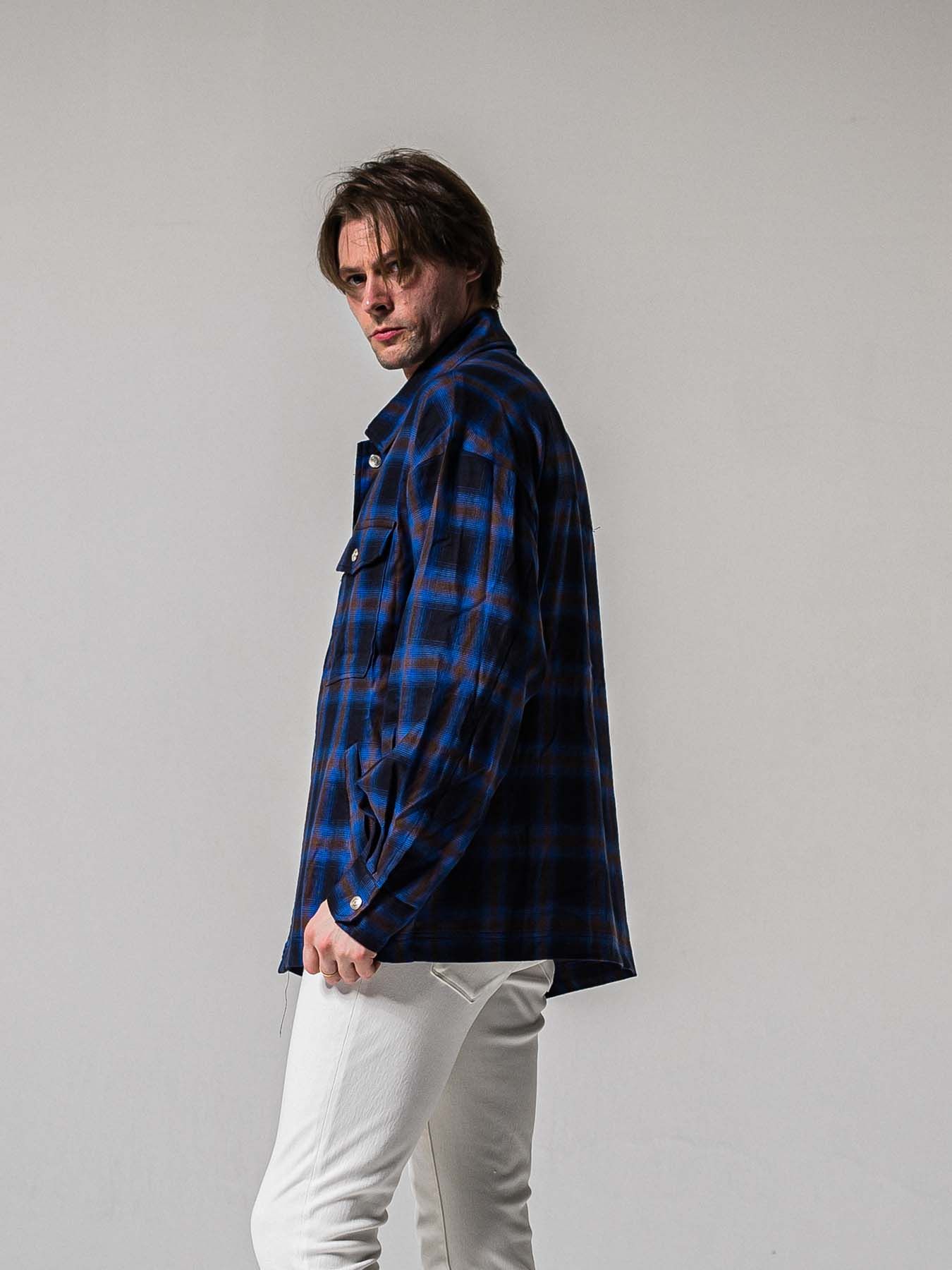 【予約品 11月16日(日) 締切】50s CHECK JK / オンブレチェック シャツジャケット / ブルー