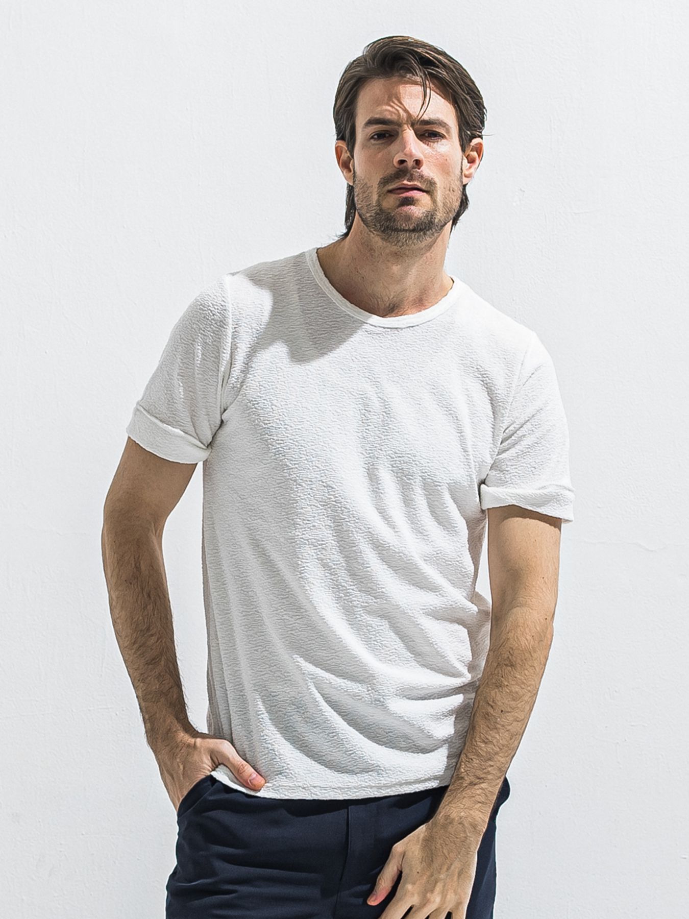 【予約品 2月15日(日) 18:00 締切】PILE ROLL UP TEE / パイルロールアップTシャツ / ホワイト