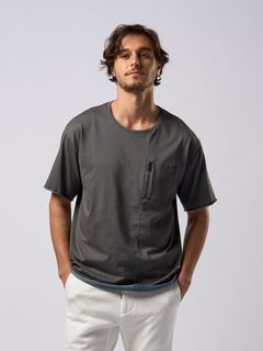 【予約品9月19日 10時締め】 cool touch zip-pocket S/S / Tシャツ / グレー