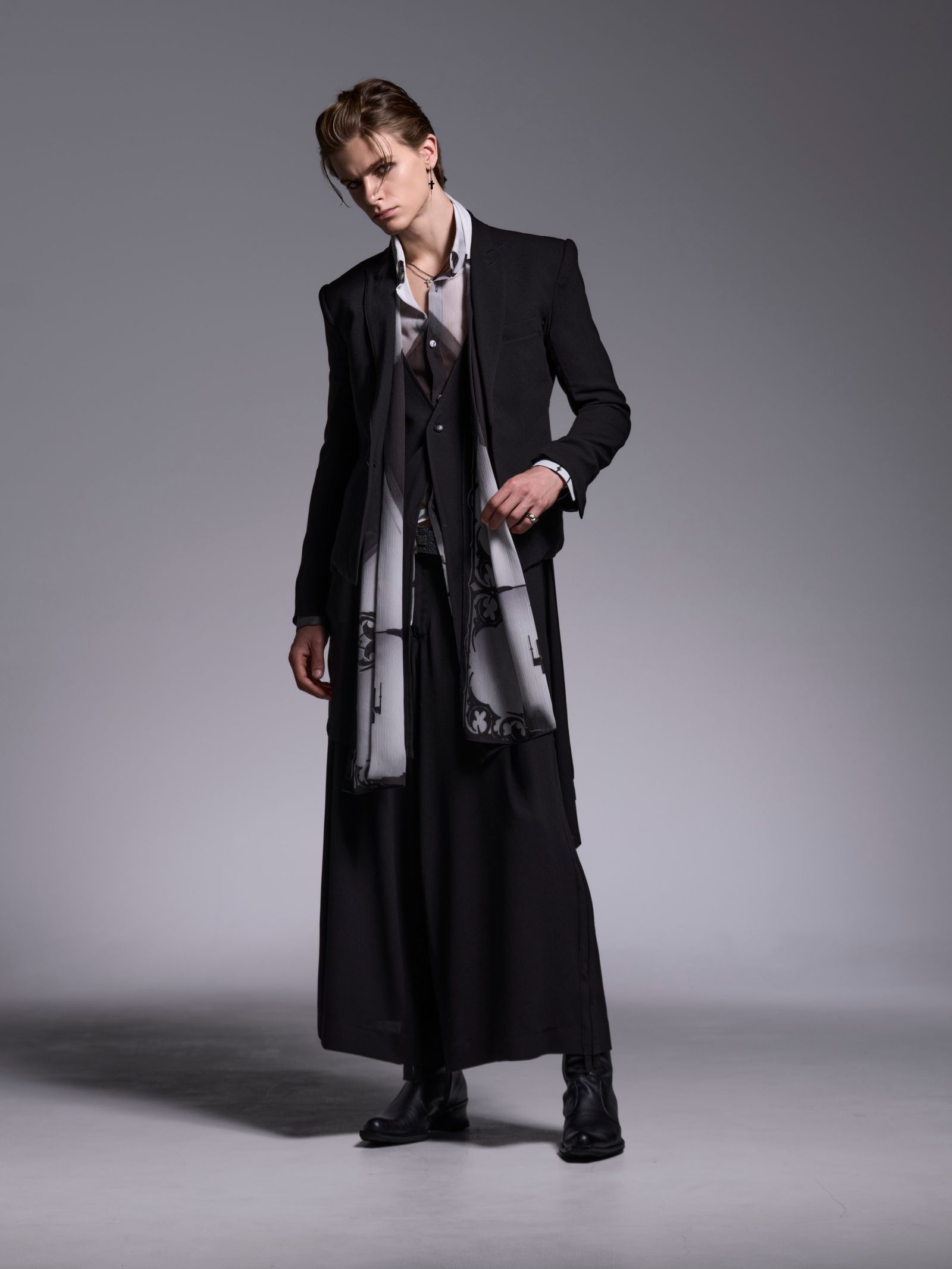 【予約品 1月4日(日) 締切】Long Flare Vest / ロングフレアベスト / ブラック