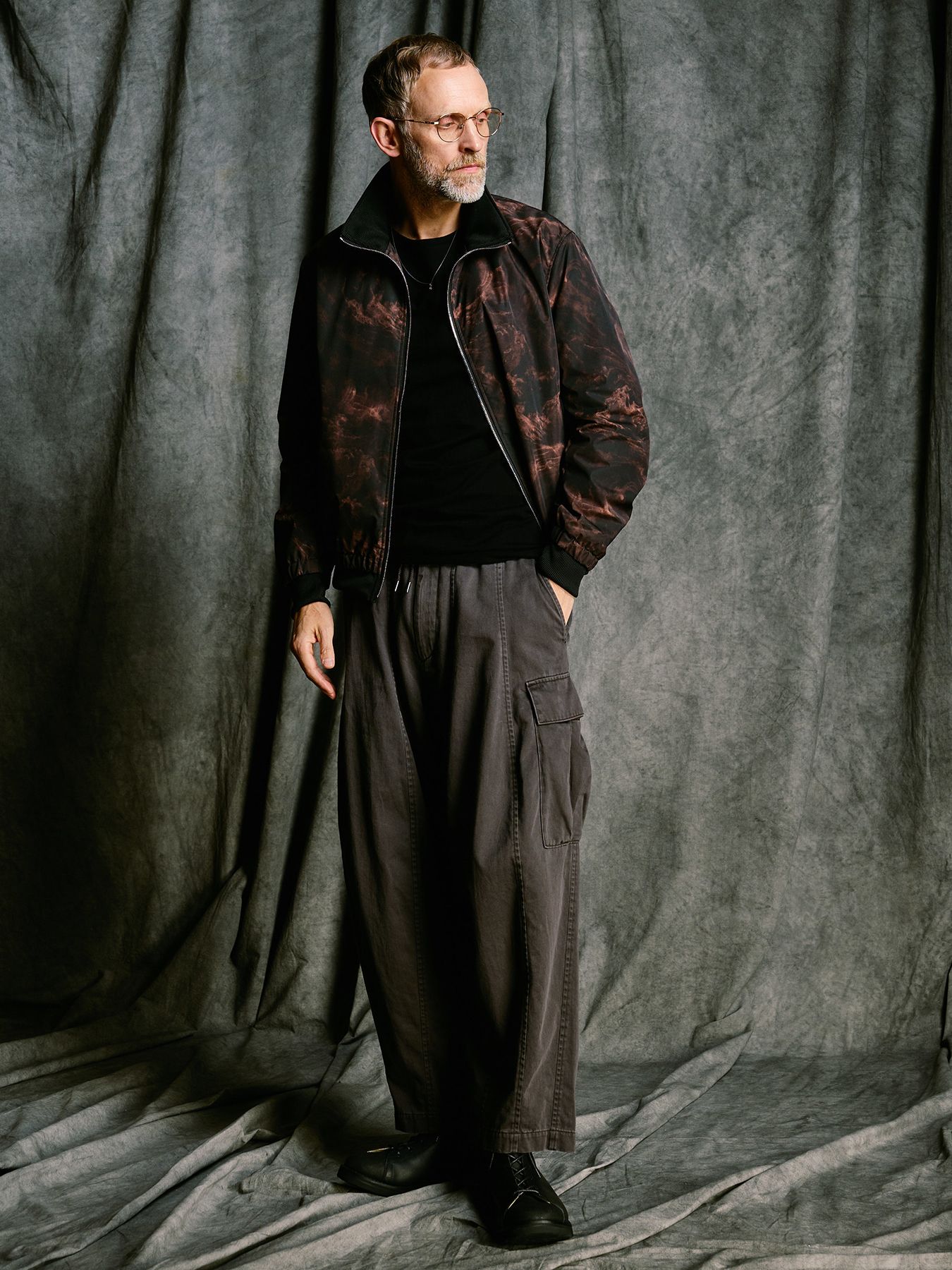 【予約品 4月19日(日) 18時締切】puckering track jacket / パッカリング トラックジャケット / スモークプリント