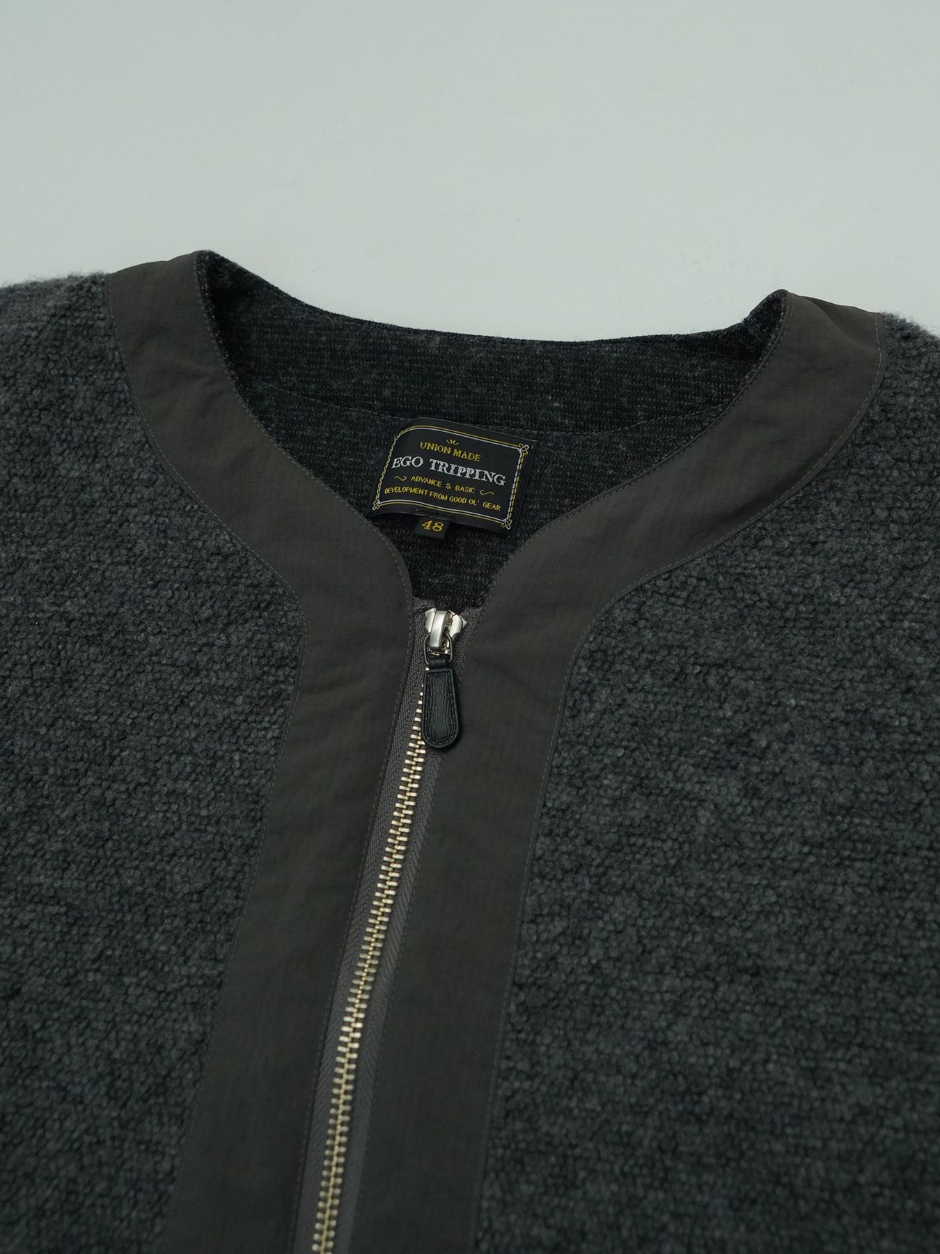 【予約品 】BOALITE / ウール ジップアップ ブルゾン / 杢グレー