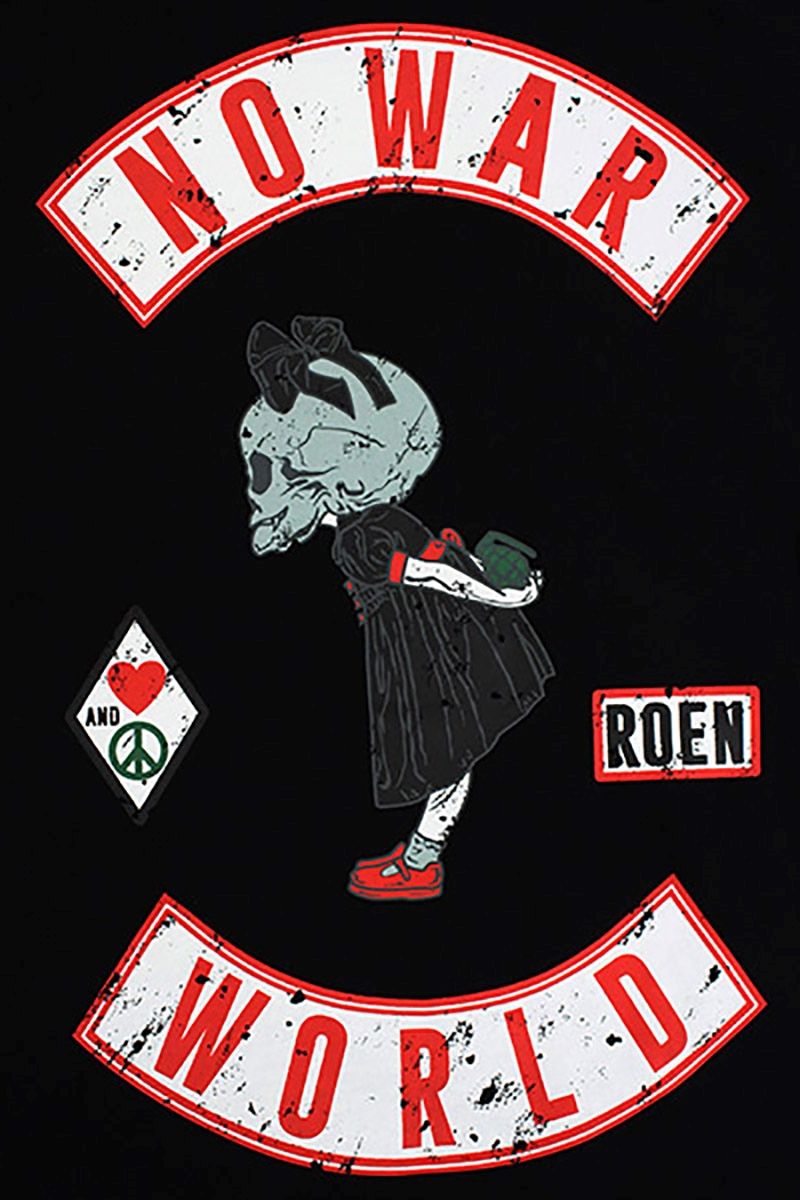 NO WAR PO パーカー / BLACK 【Roen】