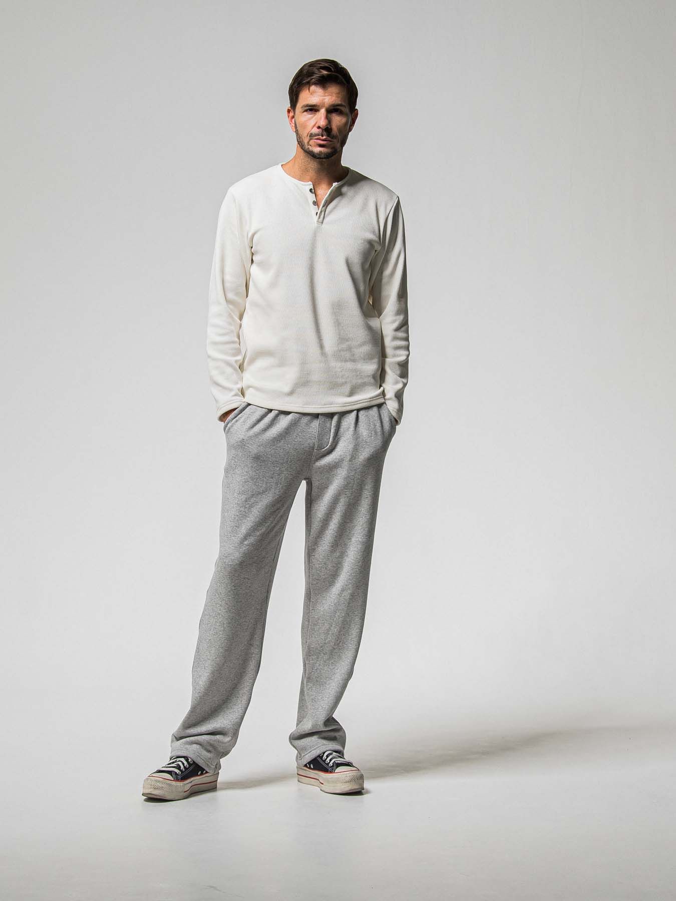 【予約品 8月31日(日) 締切】 VELOURS FLEECE WIDE TUCK PANTS / ベロアフリース ワイドタックパンツ / グレー