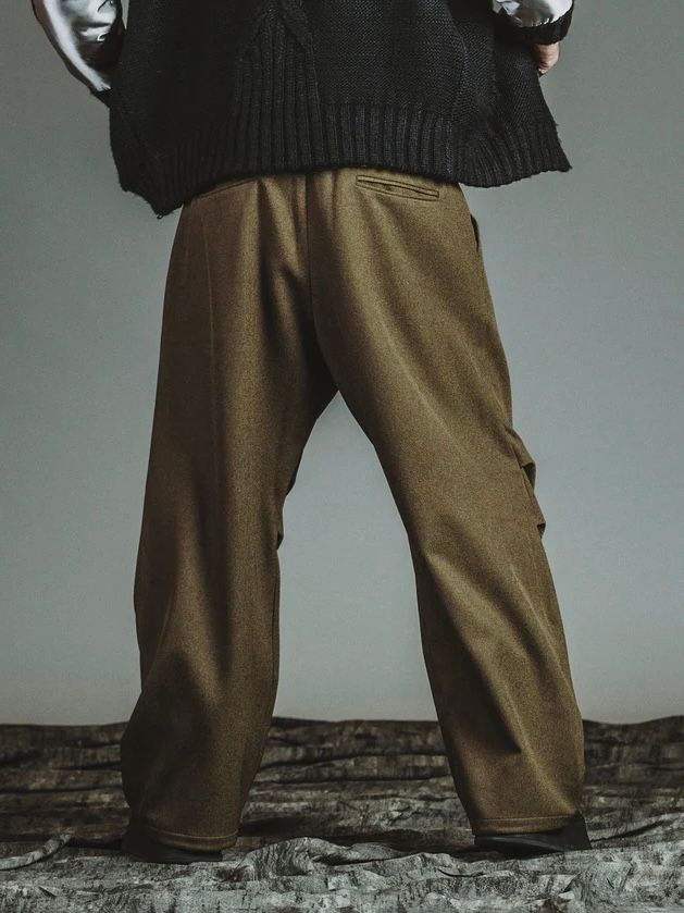 ツータックイージーパラシュートトラウザーズ ブラウン【NOID.】