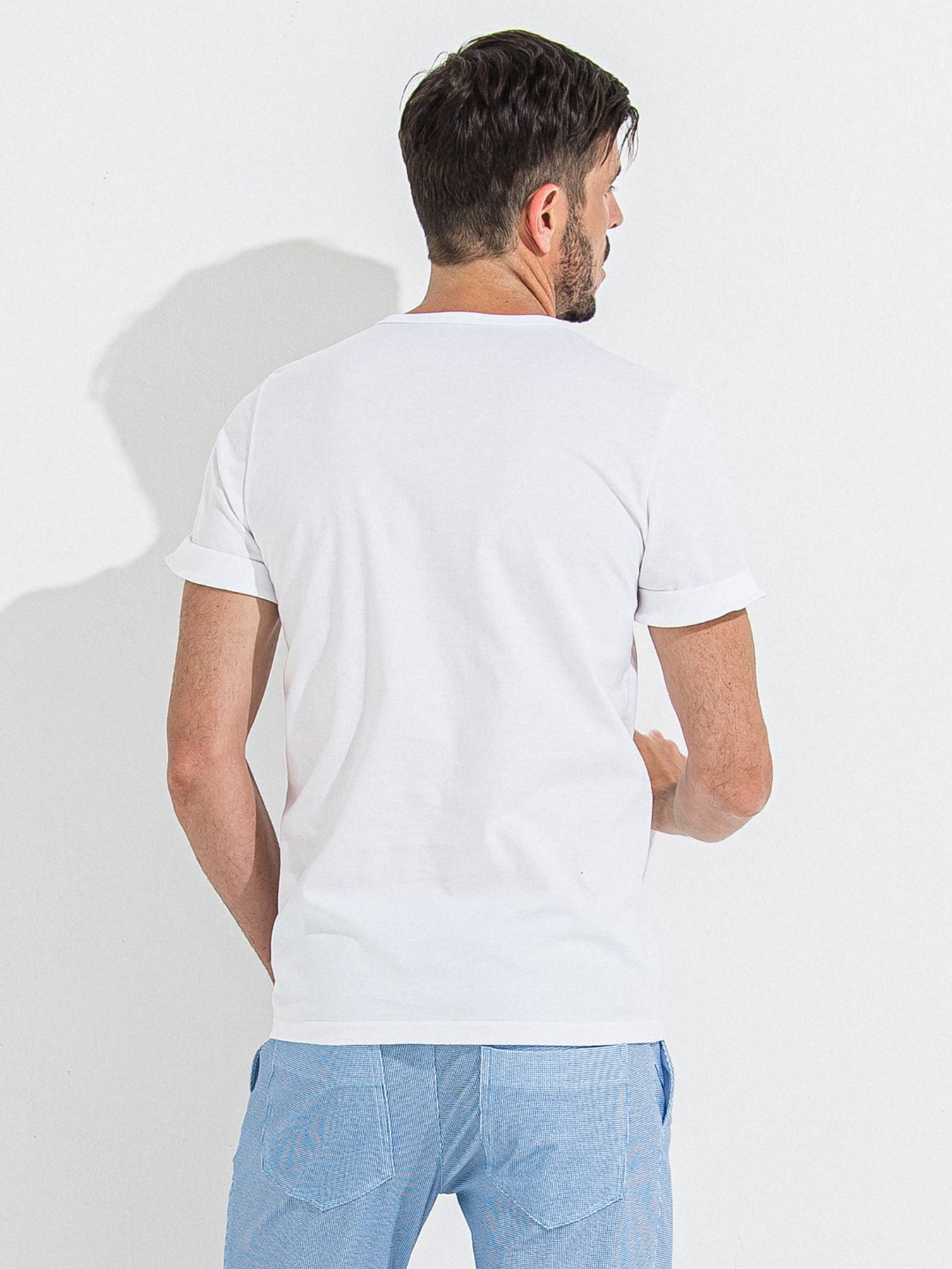 GIZA BASIC ROLL UP TEE / 無地白 ギザベーシックロールアップTシャツ / ホワイト