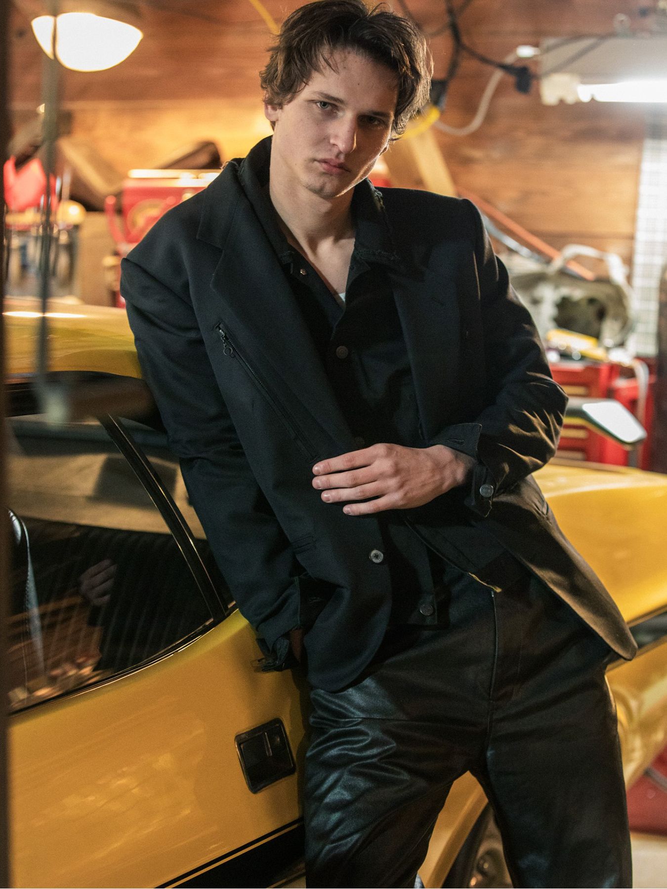 【予約品 3月9日(月) 18:00 締切】W/S GABA JKT CRY / ウール/シルク ギャバ クリスタルクロスガン 2Bジャケット / ブラック