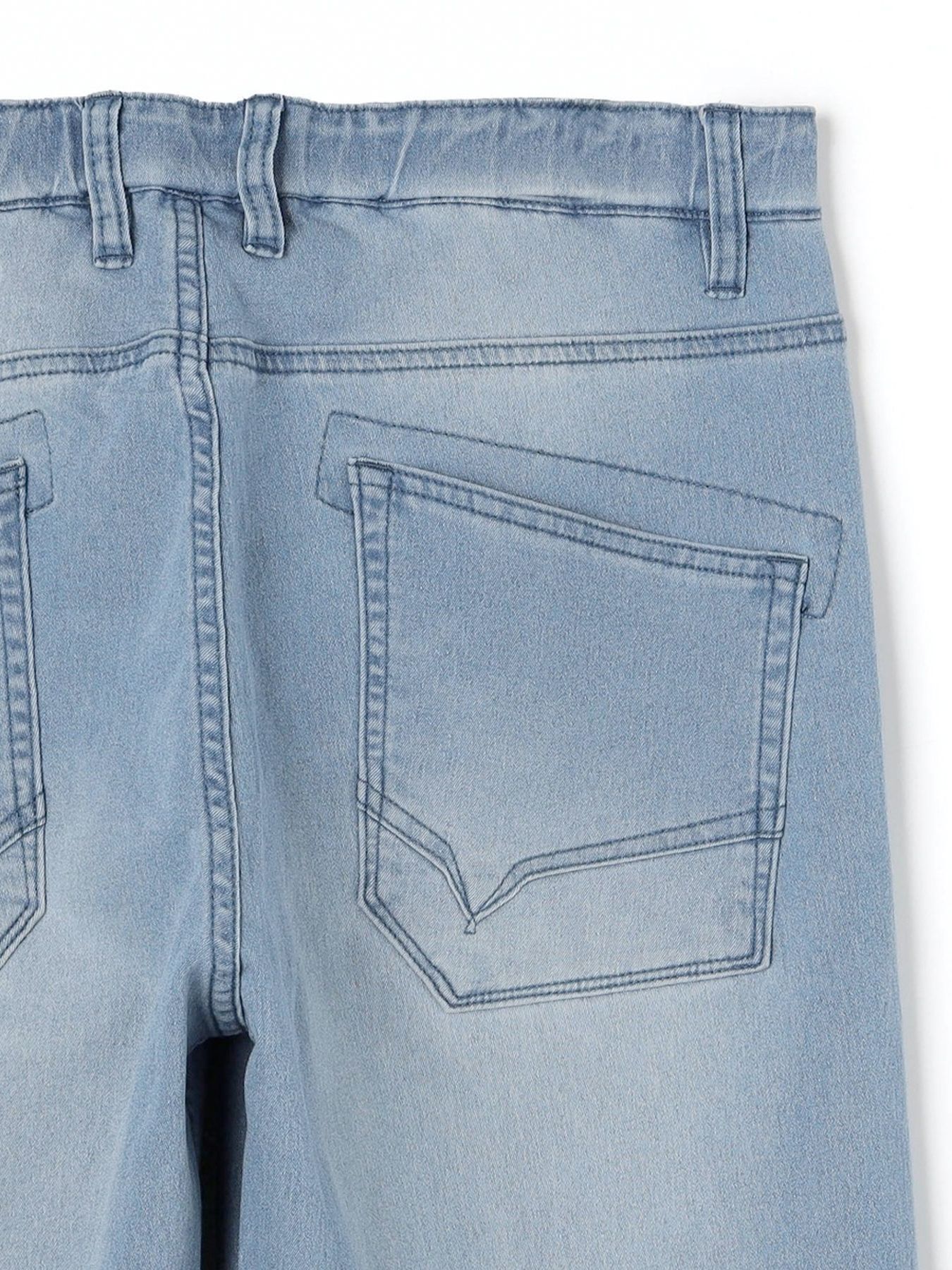 ライトオンスワイドデニムストレッチパンツ / ブルー【HIDEAWAYS NICOLE】