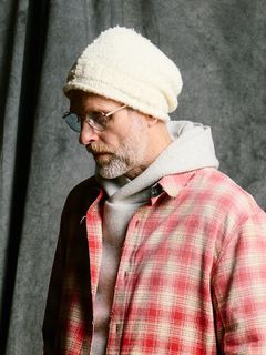 【予約品 4月19日(日) 18時締切】fancy yarn roll beanie / バルーン型ニットキャップ / ホワイト