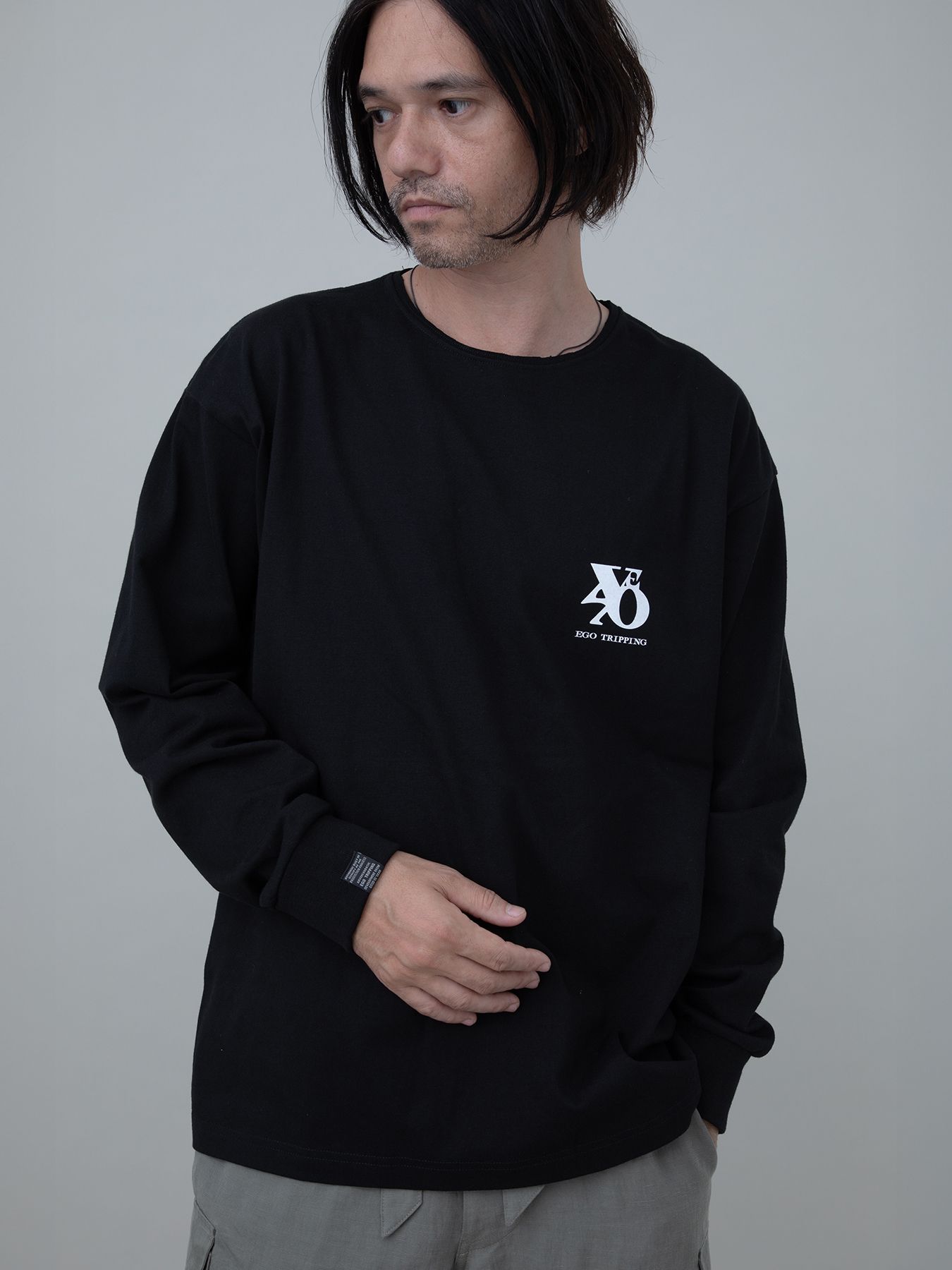 【予約品 10月26日(日) 締切】PRINTTEE-B long / ロゴプリントカットソー / BLACK