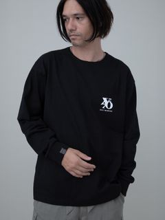 【予約品 10月26日(日) 締切】PRINTTEE-B long / ロゴプリントカットソー / BLACK