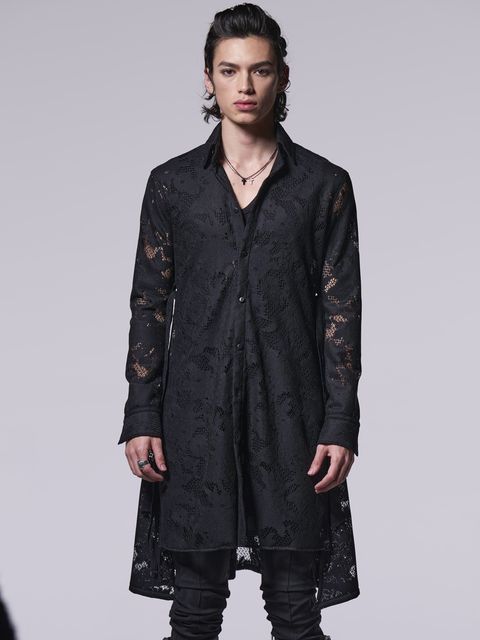 FlareShirt / レースフレアシャツ / ブラック