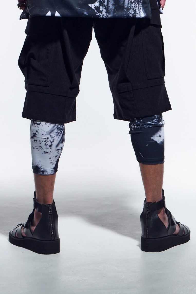 《予約品》 Leggings レギンス InkJetPrintJersey / Black&Grey 【kiryuyrik】 5月入荷予定