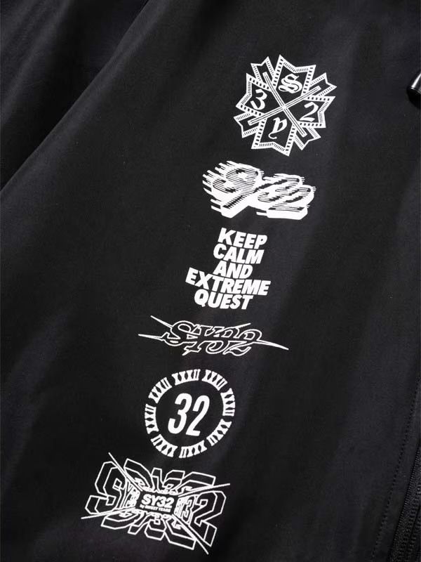 MULTI LOGO WINDBRAKER BLACK 【SY32 by SWEET YEARS GOLF】