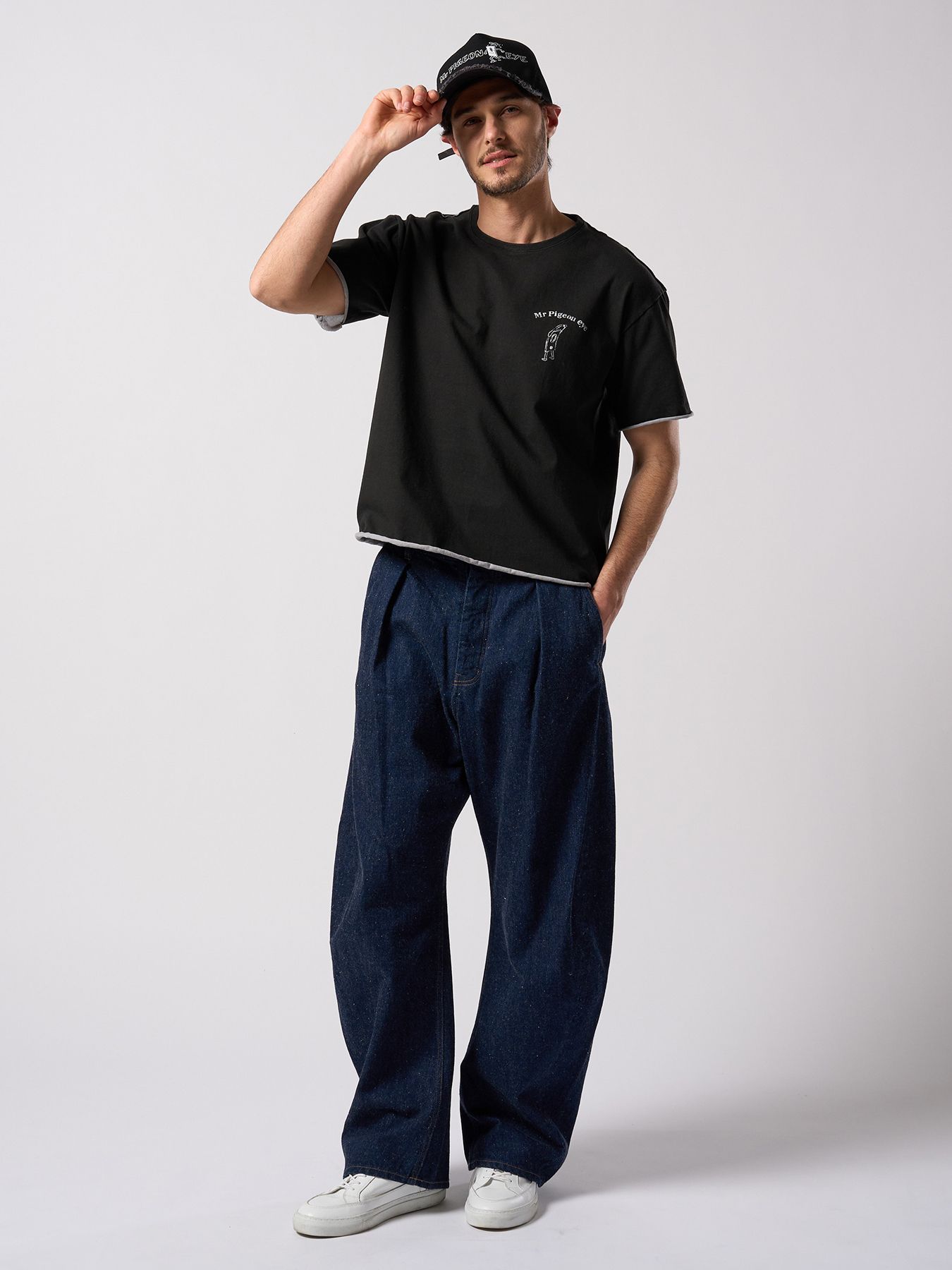 【予約品 4月19日(日) 18時締切】Ohta Design × wjk collaboration："panic" cut-off mesh cap / "panic" カットオフ メッシュキャップ / ブラック