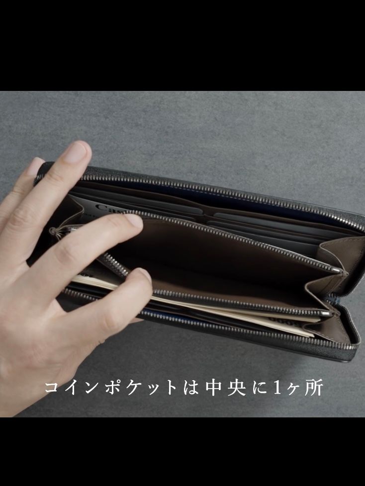 コードバン ラウンドファスナーウォレット / ブルー