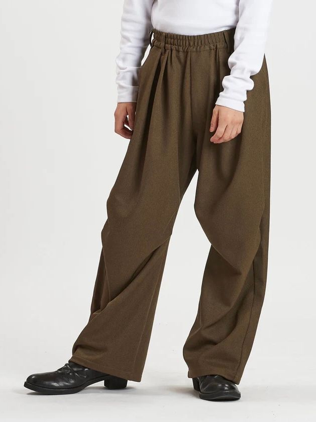 ツータックイージーパラシュートトラウザーズ ブラウン【NOID.】