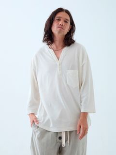 【予約品 5月7日(水)AM10時  締切】Preciv / ヘンリーネックカットソー / ホワイト