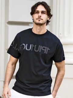 ビッグロゴインバーテッドTシャツ / ブラック