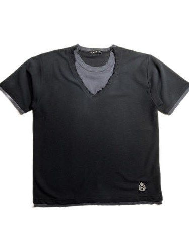 《予約品8月31日 23時55分締め》 V NECK TEE / VネックTシャツ / ブラック 【roarguns 】 2024年3月入荷予定