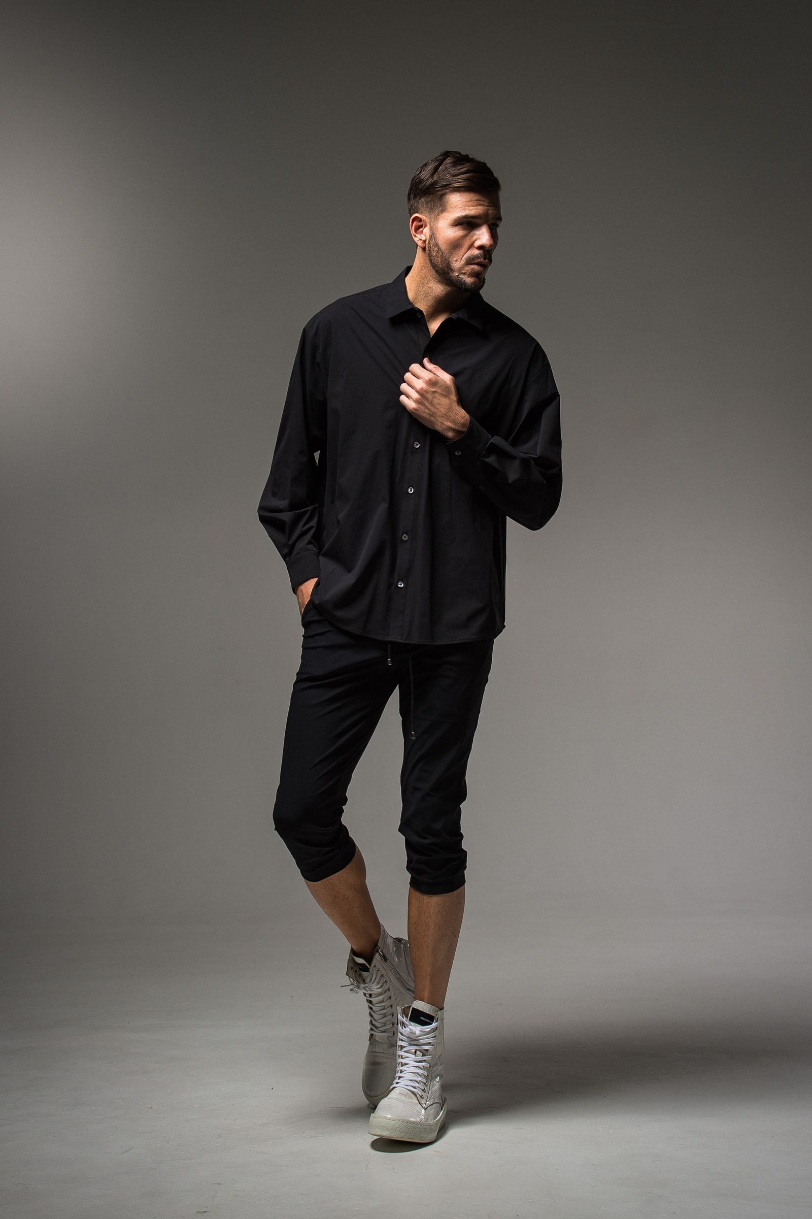 RE cropped PT クロップドパンツ / BLACK 【RESOUND CLOTHING】