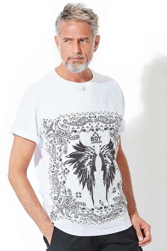 限定ネイティブバンダナ Tシャツ ホワイト 【BOY LONDON】LEON別注T