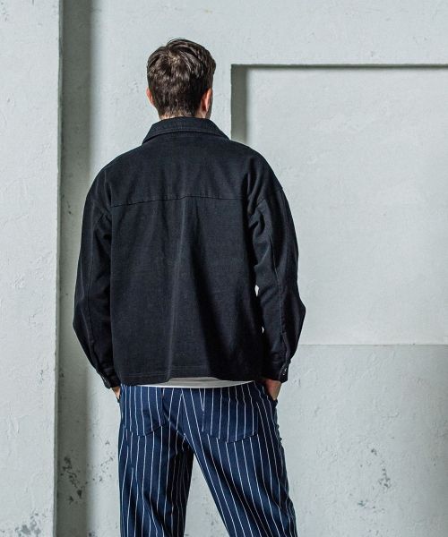 《予約11月17日19時締め》 DENIM JERSEY  OVER CPO  / デニムジャージ / ブラック
