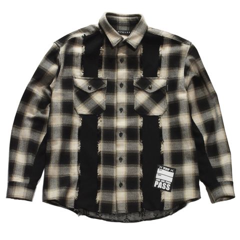 《予約品3月27日 23時55分締め》 JACQUARD SH / ジャガードシャツ / ブラック・ホワイト  【roarguns 】8月中入荷予定