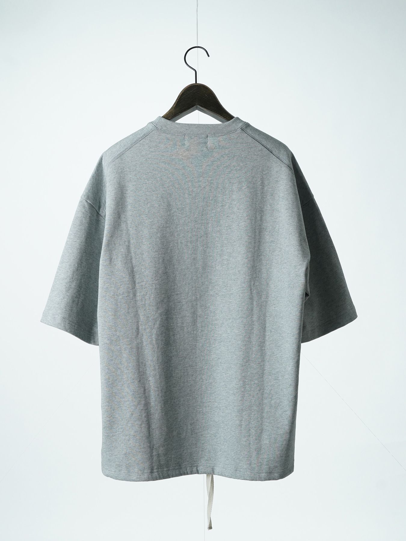 【予約品 2月1日(日) 締切】HEAVYJERSE spiky / ロゴ刺繍 Tシャツ / 杢グレー×ホワイト