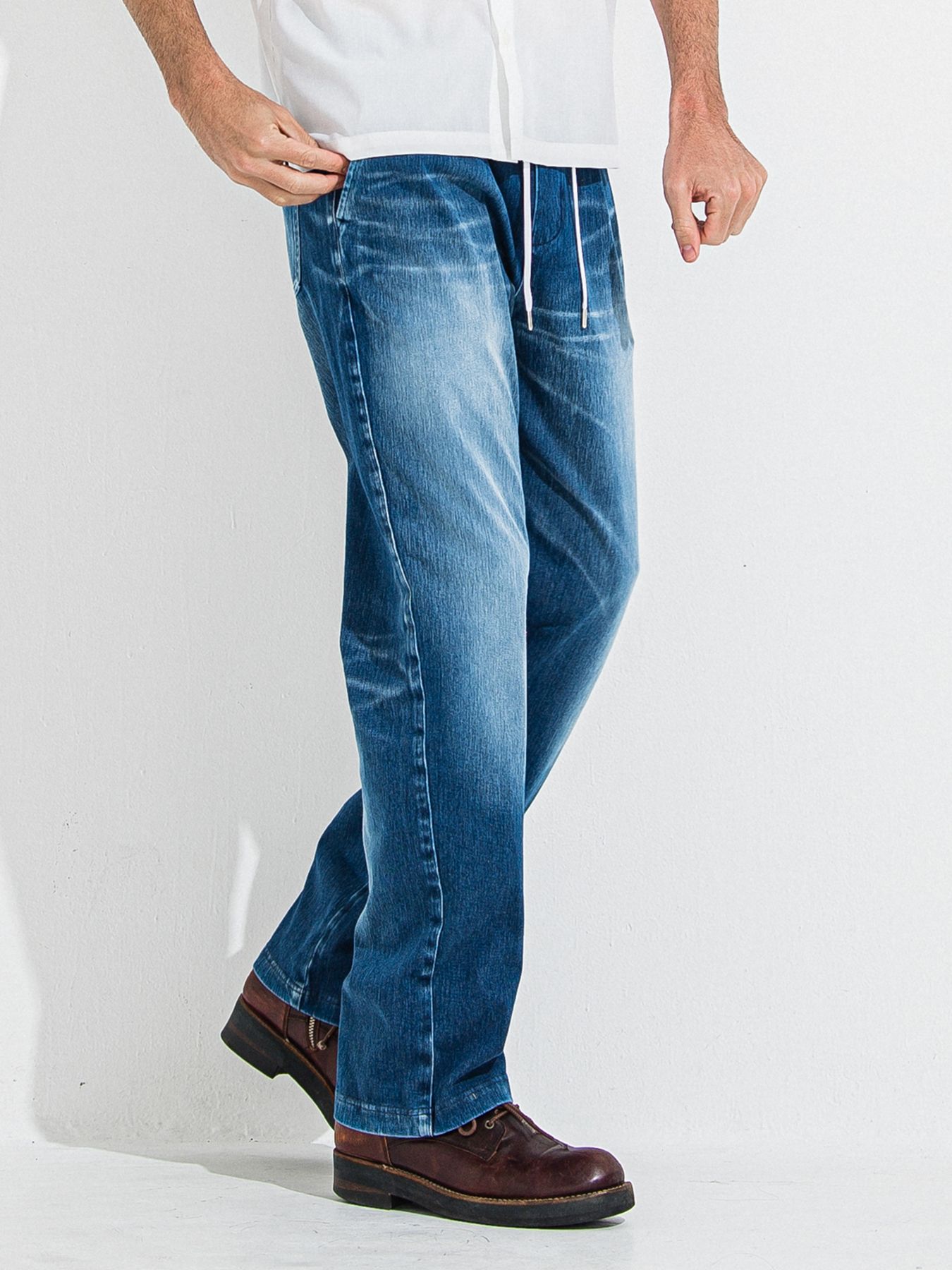 【予約品 】DENIM JERSEY WIDE PT / デニムジャージワイドパンツ / ダークインディゴ
