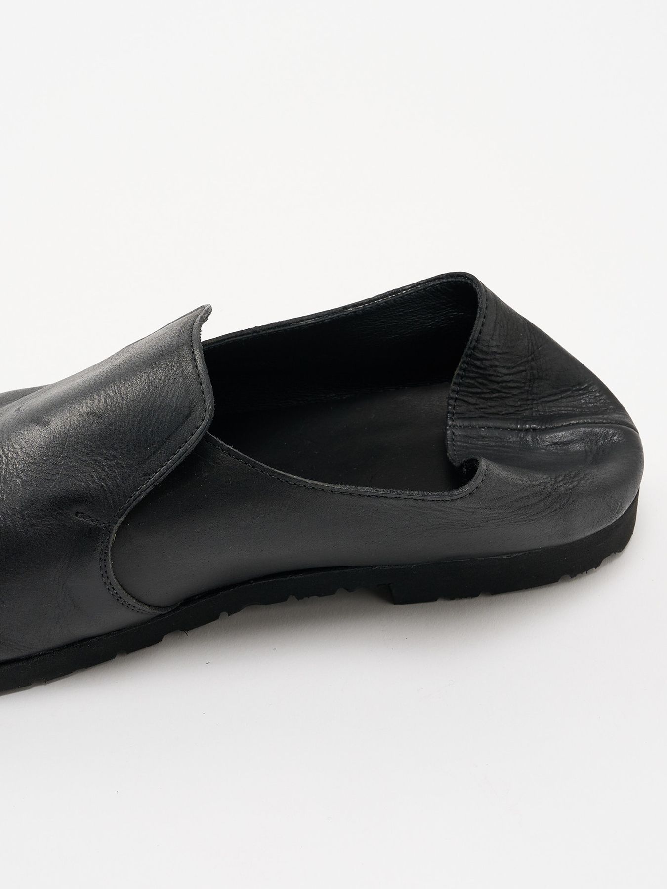 【予約品 4月19日(日) 18時締切】combination slip-on shoes / カーフレザー コンビネーション スリッポン シューズ / ブラック